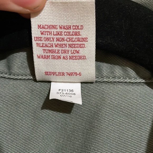 Girls military style green denim jacket with lace detail size 10/medium - Picture 5 of 7